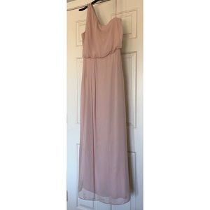 Long Adrianna Papell one shoulder long dress